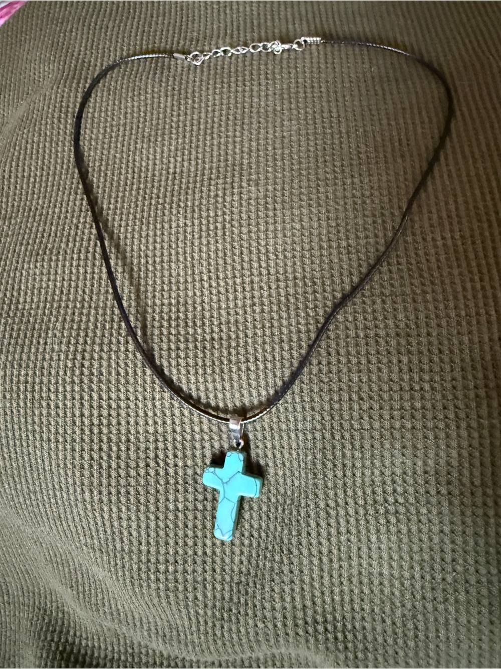 Turquoise Cross Pendant Necklace - Women Jewelry